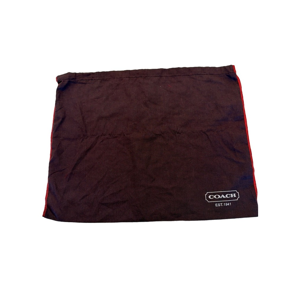 COACH Brown Cloth Dust Cover Bag/Purse Red Trim No Drawstring 19"W x 14"H